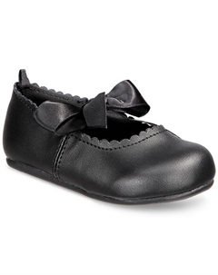 Балетки на твердой подошве для маленьких девочек, черный First impressions