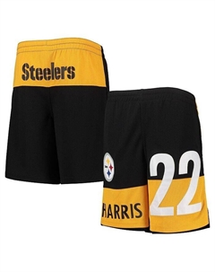 Черные шорты Big Boys Najee Harris Pittsburgh Steelers с именем и номером игрока, черный Outerstuff