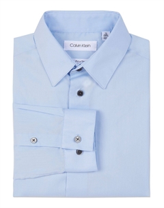 Рубашка из однотонного эластичного поплина Big Boys Husky Calvin klein