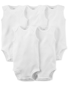 Боди без рукавов для маленьких мальчиков и девочек, упаковка из 5 шт., белый Carter`s