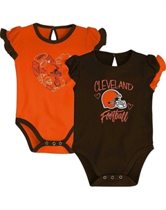 Коричневый, оранжевый комплект боди Cleveland Browns Too Much Love для новорожденных, коричневый/оранжевый Outerstuff
