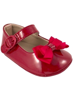 Лакированные туфли для маленьких девочек с необычным бантиком, красный Baby deer