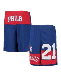Шорты с именем и номером Royal Philadelphia 76ers Pandemonium для больших мальчиков и девочек Джоэл Эмбиид, синий Outerstuff
