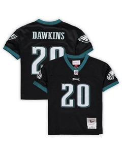 Черная футболка для девочек и мальчиков Брайана Докинза Philadelphia Eagles 2004 года, вышедшая на пенсию Legacy, черный Mitchell and ness