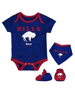 Боди Royal, Red Buffalo Bills Throwback для новорожденных, нагрудник и пинетки, комплект из трех предметов, синий Mitchell and ness