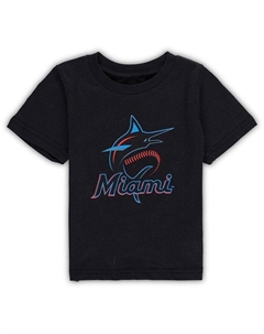 Черная футболка с основным логотипом команды Miami Marlins Team Crew для новорожденных и девочек, черный Outerstuff