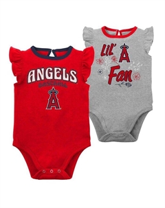Набор из двух боди Los Angeles Angels Little Fan для новорожденных, красный, Хизер-серый, красный Outerstuff