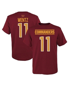 Футболка Big Boys Carson Wentz Burgundy Washington Commanders Mainliner с именем и номером игрока, красный Outerstuff