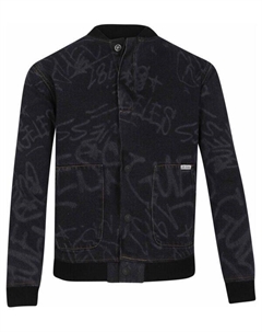 Джинсовая куртка-бомбер Regular fit, черный Guess