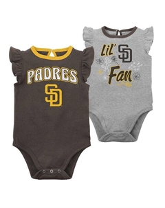 Набор из двух боди San Diego Padres Little Fan для мальчиков и девочек коричневый, серый Хизер, коричневый Outerstuff