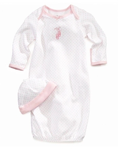 Платье с сердечками для маленьких девочек и комплект шапочки, белый Little me