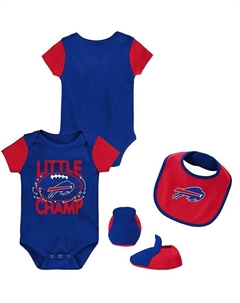 Комплект из трех частей: боди, нагрудник и пинетки Royal, Red Buffalo Bills Little Champ для новорожденных, синий Outerstuff