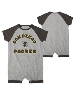 Комбинезон с длинными кнопками и реглан для новорожденных Heather Grey San Diego Padres Extra Base Hit, серый Outerstuff