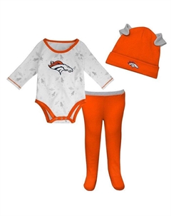 Комбинезон-комбинезон со штанами и шапкой Denver Broncos Dream Team для новорожденных белого и оранжевого цвета, белый/оранжевый Outerstuff