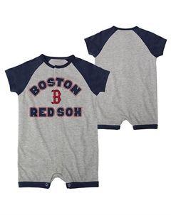 Комбинезон с длинными кнопками для мальчиков и девочек Heather Grey Boston Red Sox Extra Base Hit реглан, серый Outerstuff