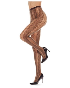Женские сетчатые колготки с линейным цветочным принтом, чулки, коричневый Memoi