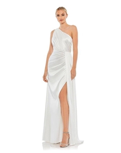 Женское атласное платье Ieena с драпировкой на одно плечо, белый Mac duggal