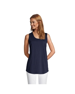 Женская хлопковая туника Supima с круглым вырезом и майкой для высоких женщин Lands' end