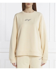 Свитер классический crew_1 Oversize fit, желтый Hugo