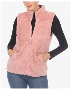 Женский жилет из шерпы на молнии, розовый White mark