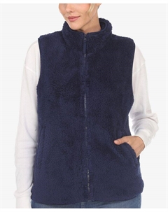 Женский жилет из шерпы на молнии, цвет Navy White mark