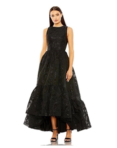 Женское парчовое платье без рукавов с высоким и низким вырезом, черный Mac duggal