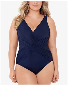 Цельный купальник-перекресток для похудения больших размеров Miraclesuit