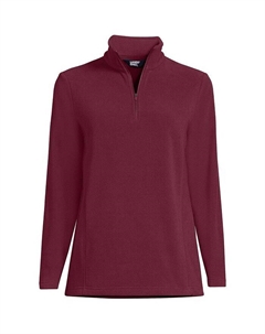Флисовый пуловер с молнией в четверть размера больших размеров, цвет Rich burgundy Lands' end