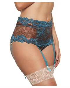 Женская подвязка с завышенной талией и усилителем; Комплект нижнего белья из 2 предметов стринги, зеленый Icollection