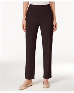 Брюки прямого кроя Petite Classics с контролем живота, шорты для миниатюрных и миниатюрных размеров, коричневый Alfred dunner