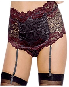 Женская подвязка с завышенной талией и усилителем; Комплект нижнего белья из 2 предметов стринги, черный Icollection