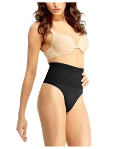 Женские бесшовные моделирующие стринги с высокой талией, черный Memoi