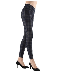 Женские леггинсы с геометрическим узором в клетку, синий Memoi