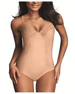 Женское моделирующее боди без подкладки с отделкой Firm Control1456, тан/бежевый Maidenform