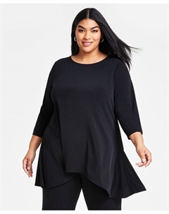 Свободный топ больших размеров, черный Jm collection