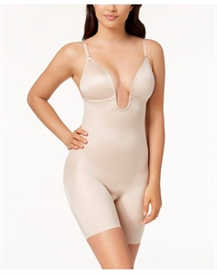 Боди Suit Your Fancy с глубоким вырезом на спине и до середины бедра, тан/бежевый Spanx