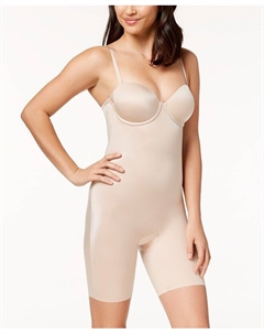 Боди до середины бедра без бретелек с чашечками, тан/бежевый Spanx