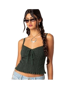 Женская трикотажная майка с кружевом, зеленый Edikted