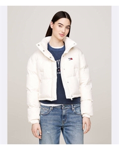 Пуховик Cropped fit, белый Tommy jeans