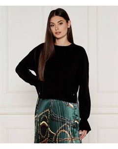 Шерстяной свитер Cropped fit, черный Liu jo