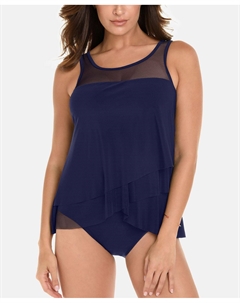 Драпированный верх танкини и низ с высокой талией, синий Miraclesuit