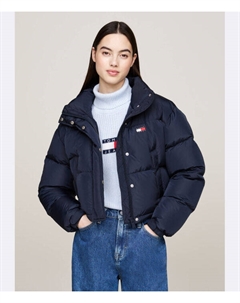 Пуховик Cropped fit, синий Tommy jeans