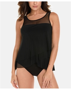 Драпированный верх танкини и низ с высокой талией, черный Miraclesuit