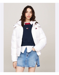 Пуховик Regular fit, белый Tommy jeans