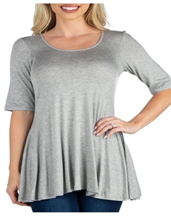 Женская свободная туника с рукавами до локтя, серый 24seven comfort apparel