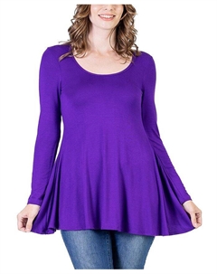 Женская расклешенная туника с длинными рукавами и расклешенным верхом, цвет Amethyst 24seven comfort apparel
