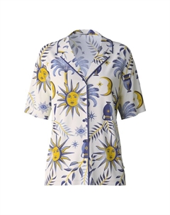 Рубашка с короткими рукавами и застежкой на пуговицы Amalfi journey, бежевый Calida