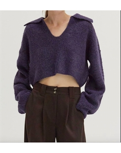 Свитер-поло Carter Waffle фиолетового цвета Crescent