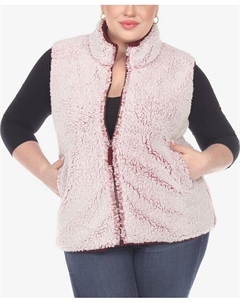 Женская куртка-жилет из шерпы на молнии больших размеров, фиолетовый White mark