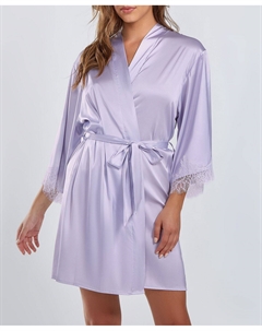 Женский атласный халат Kate с кружевной отделкой из ресниц Icollection